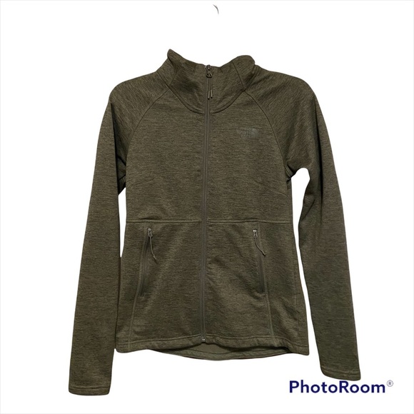 The North Face Olive Utility Jacket size small full zip lightweight fleece lined - Picture 3 of 9